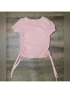 Livi By Olivia Rae Blush Ruched Short Sleeve Tee Sz Small